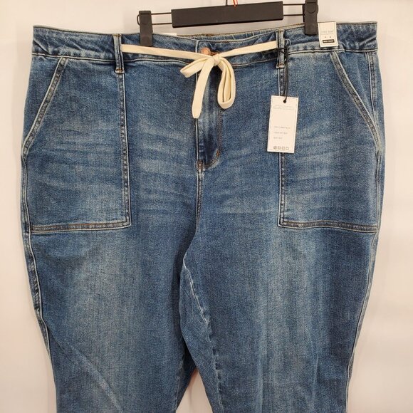 Judy Blue High Waist Jogger Jeans Denim Pants Women Size Plus 24W NWT Dark Wash - Picture 2 of 16